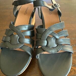 Stylish Black Sandals for Women barestraps size 10 womens